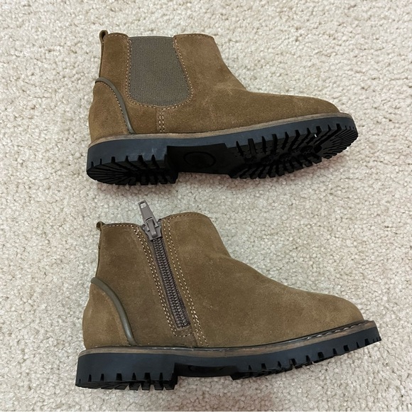 Zara Brown Suede Chunky Side Zipper Unisex Boots NWOT - Picture 6 of 12